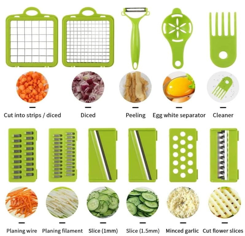 Miniatura 3 de Cortador De Verduras 14 Piezas clop